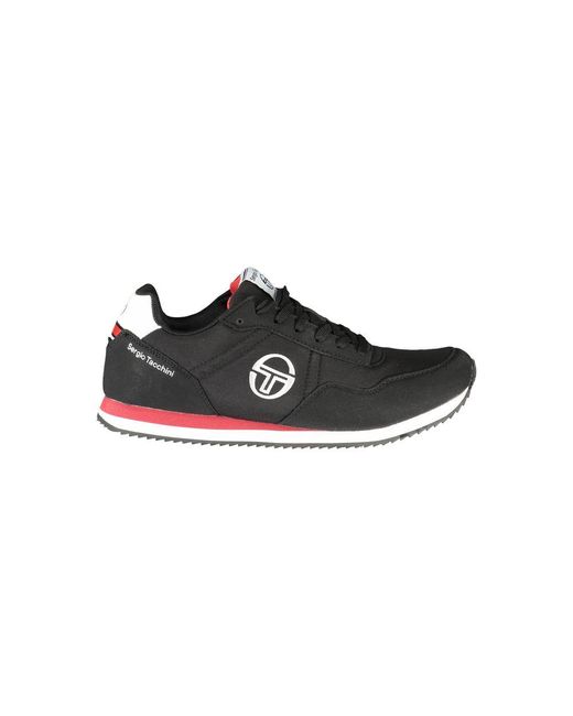 Sergio Tacchini Black Sleek Sneakers With Contrast Details for men