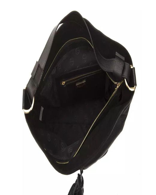 Pompei Donatella Black Leather Shoulder Bag
