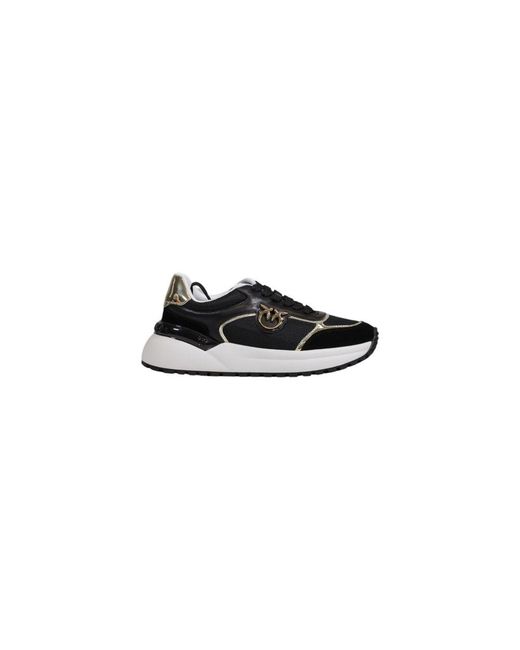 Pinko Black Leather Low Top Sneakers