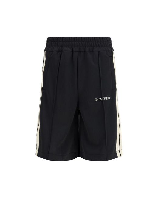 Palm Angels Black Polyester Bermuda Shorts for men