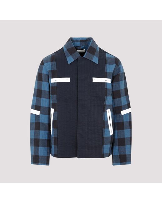 Craig Green Blue Plaid Worker Cotton Jacket for men