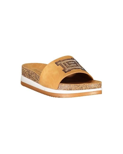 Laura Biagiotti Metallic Brown Polyurethane 's Slipper