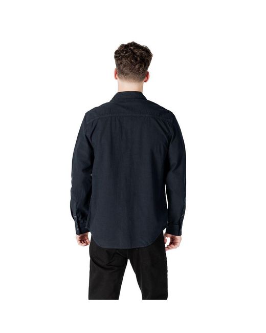 Calvin Klein Blue Black Cotton Shirt for men