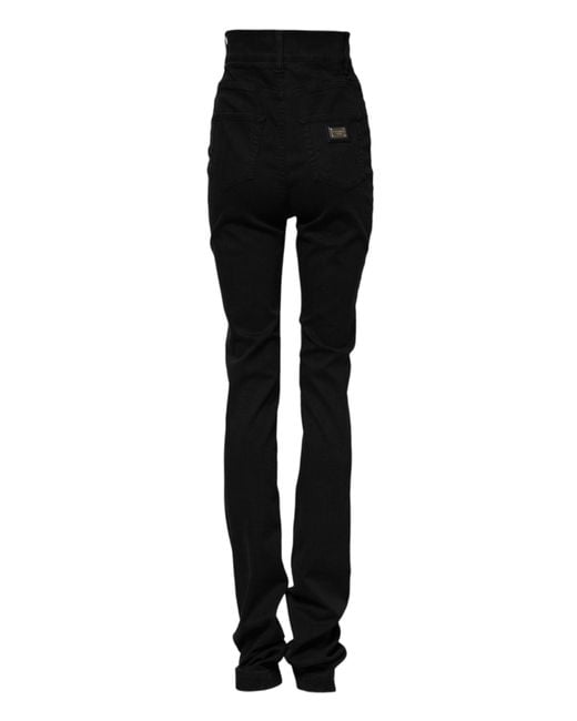 Dolce & Gabbana Black Cotton High Waist Skinny Denim Jeans for men
