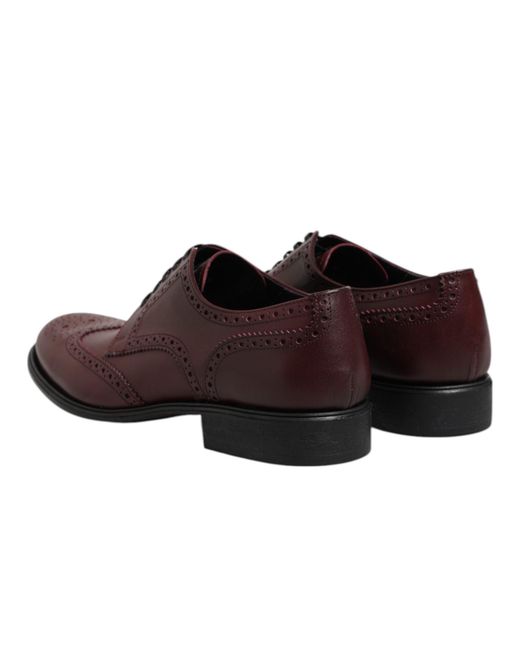 Dolce & Gabbana Brown Leather Lace Up Derby Dress Shoes for men