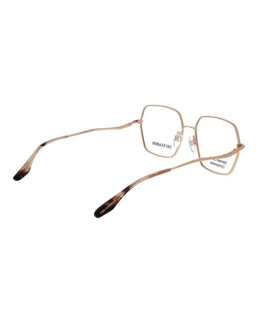 Trussardi Metallic Rose Gold Stainless Steel Glasses (frames)