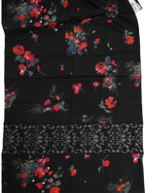 Dolce & Gabbana Black Floral Print Neck Warmer Wrap Scarf for men