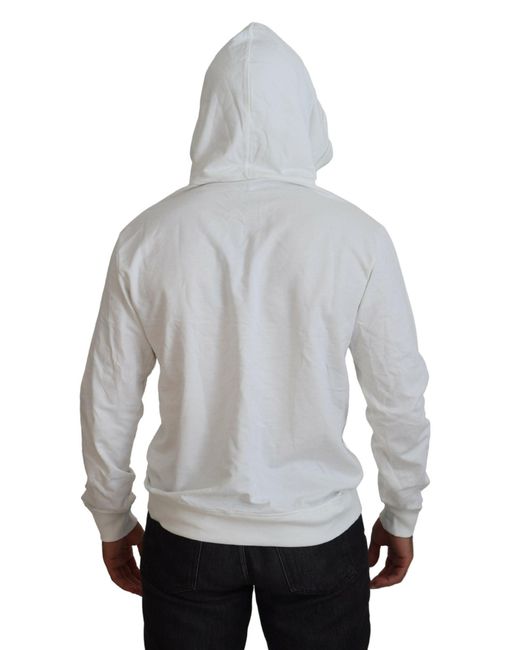Dolce & Gabbana Gray Cotton Hooded Sweatshirt Logo Sweater for men
