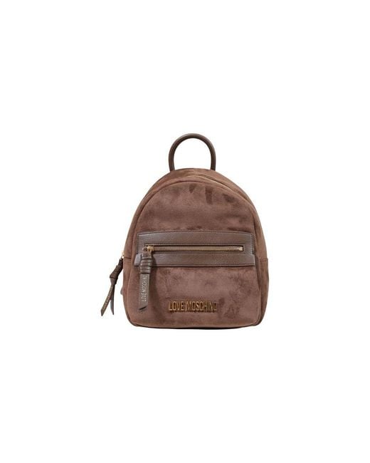 Love Moschino Brown Polyester Backpack