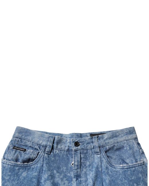 Dolce & Gabbana Blue Tie Dye Cotton Skinny Denim Jeans for men