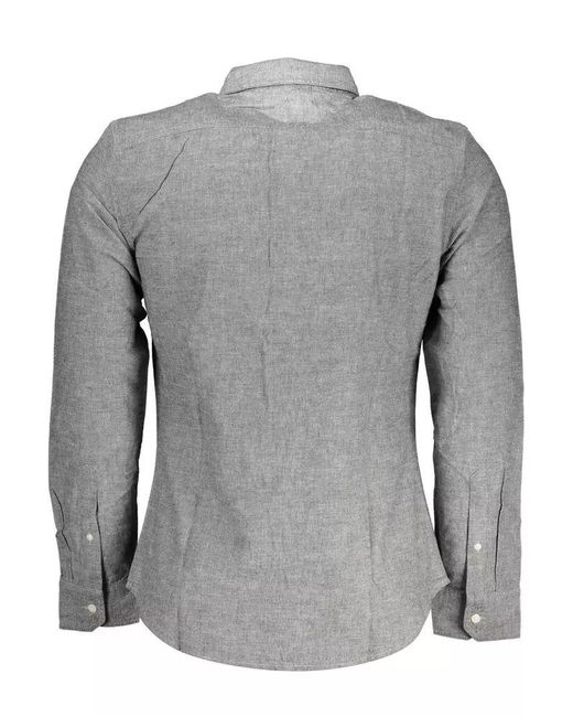 Levi's Elegant Slim Fit Gray Shirt With Italian Collar for men