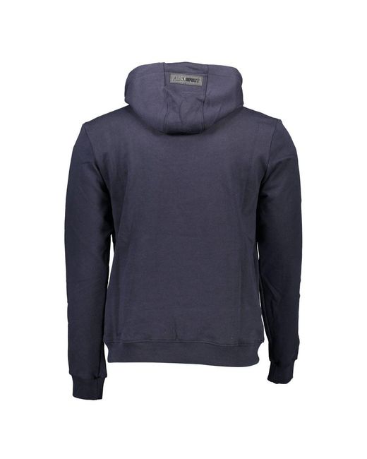 Philipp Plein Blue Cotton Hooded Sweatshirt for men