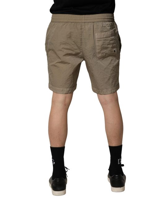 Dolce & Gabbana Natural Brown Nylon Drawstring Swim Shorts Swimwear for men