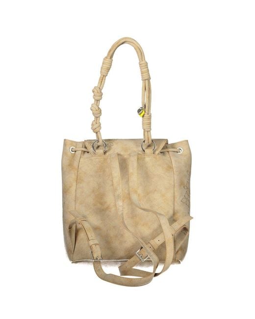 Desigual Metallic Beige Polyurethane 's Backpack