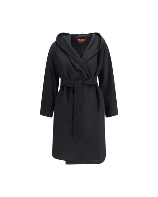 Max Mara Black Wool Oves Aries Coat