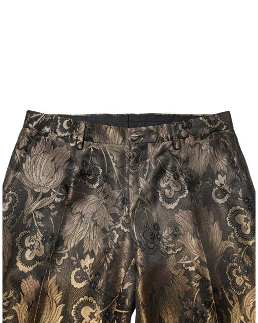 Dolce & Gabbana Gold Jacquard Dress Formal Men Trouser Pants in Black for  Men | Lyst