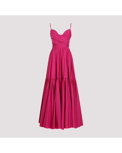 Giambattista Valli Pink Fuchsia Cotton Long Dress