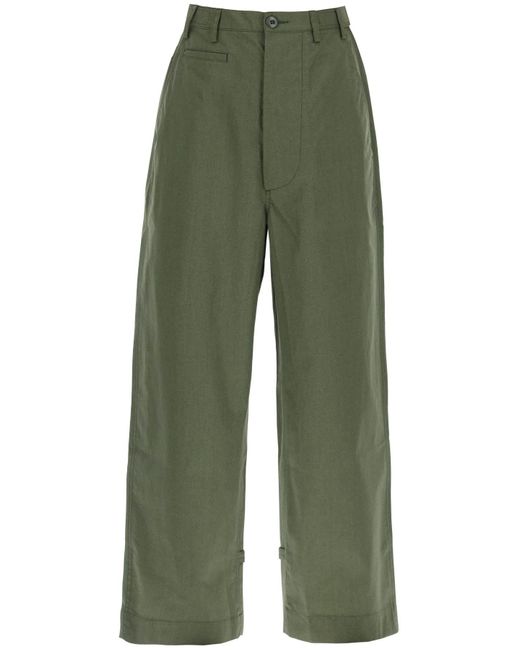 KENZO Green Oversized Cotton Pants for men