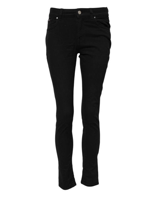 Dolce & Gabbana Black Cotton Skinny Mid Waisted Denim Jeans for men