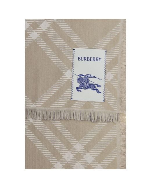 Burberry Gray Beige Wool Oves Aries Scarf