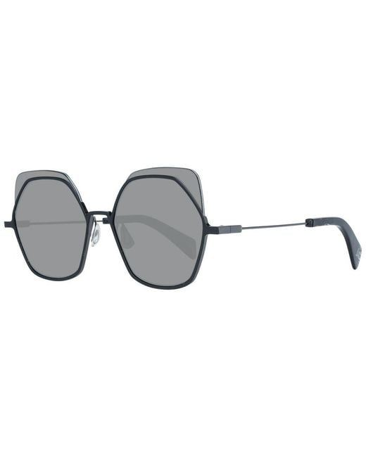 Yohji Yamamoto Gray Black Metal & Plastic Sunglasses
