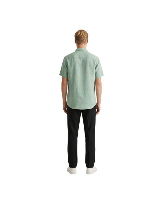 Gianni Lupo Green Linen Shortsleeve Shirt for men