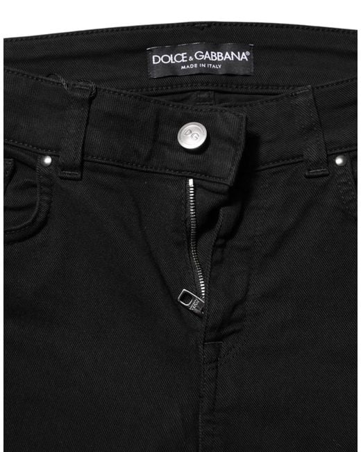 Dolce & Gabbana Black Cotton Skinny Denim Jeans