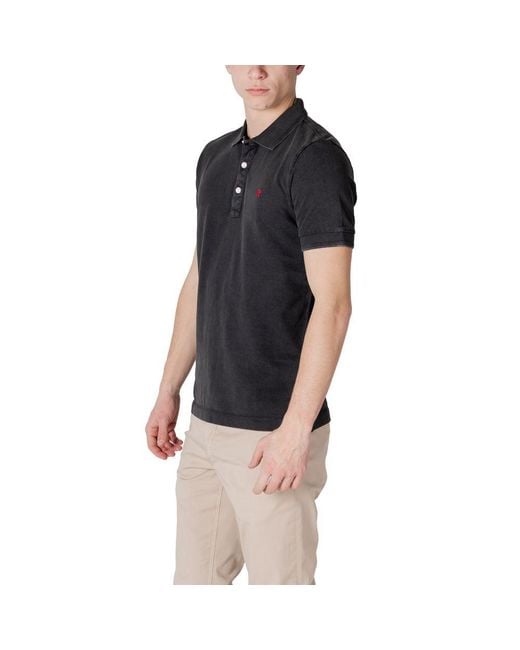 Replay Black Cotton Polo Shirt for men