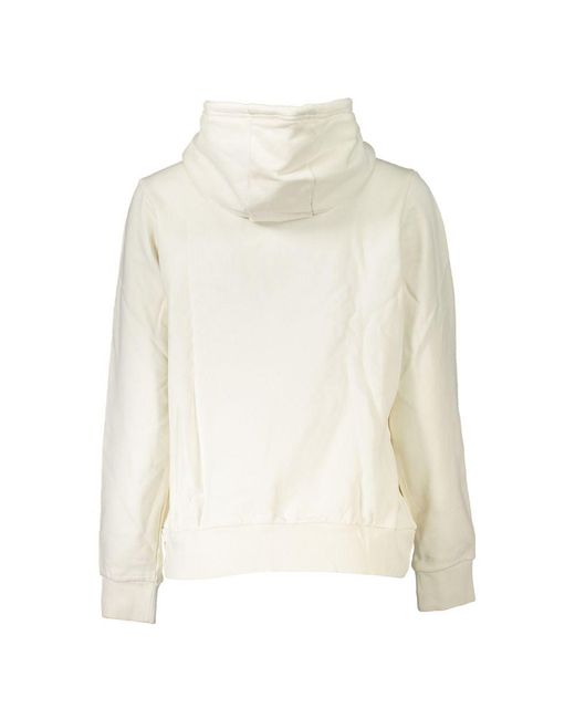 Napapijri White Timeless Fleece Hooded Sweatshirt for men