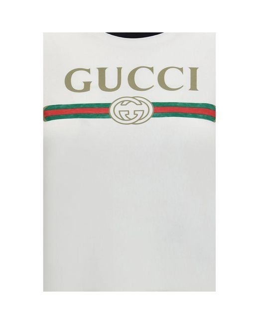 Gucci Multicolor White Cotton T