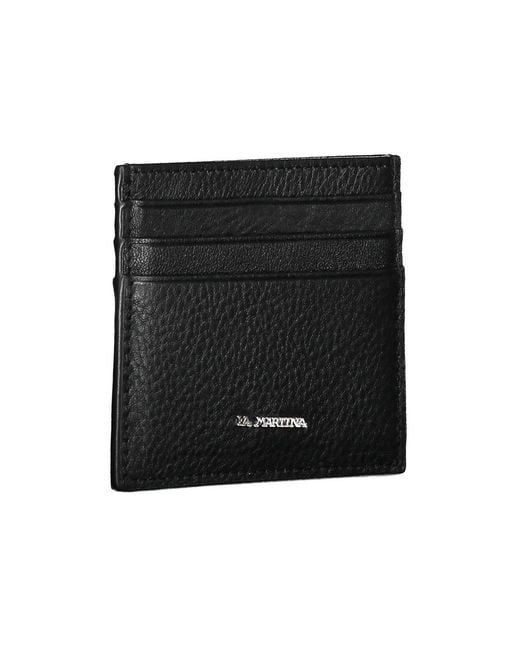 La Martina Black Leather Wallet for men