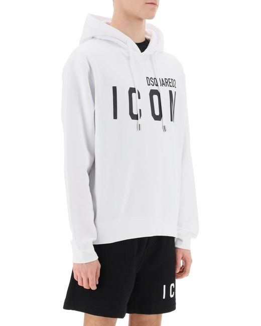 DSquared² White Icon Hoodie for men