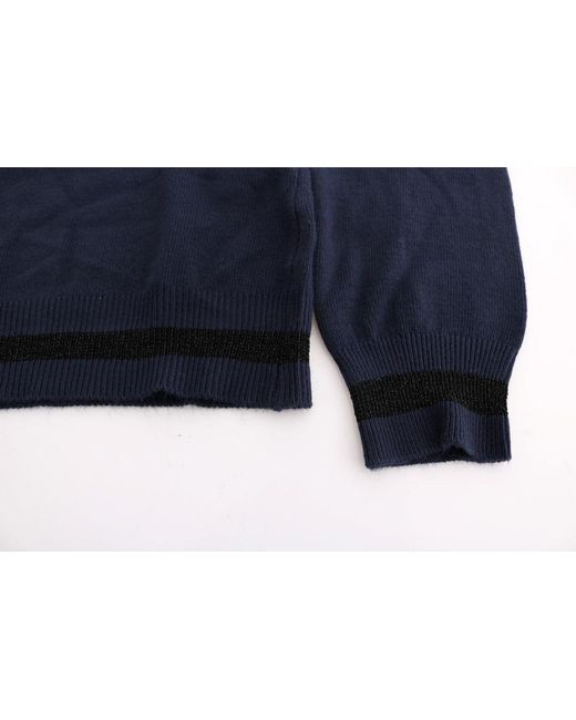 CoSTUME NATIONAL Blue V-neck Viscose Sweater