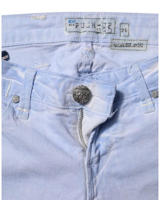Acht Light Blue Cotton Slim Fit Denim Low Waist Denim Jeans for men