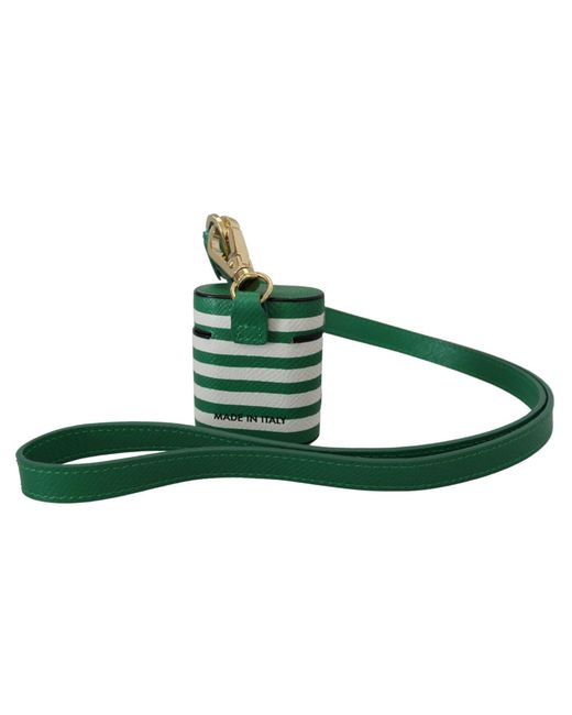 Dolce & Gabbana Green Elegant Leather Airpods Case