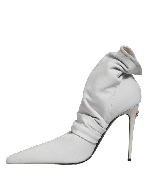 Dolce & Gabbana Gray Stretch Socks Heels Ankle Boots Shoes Viscose Nylon Elastane