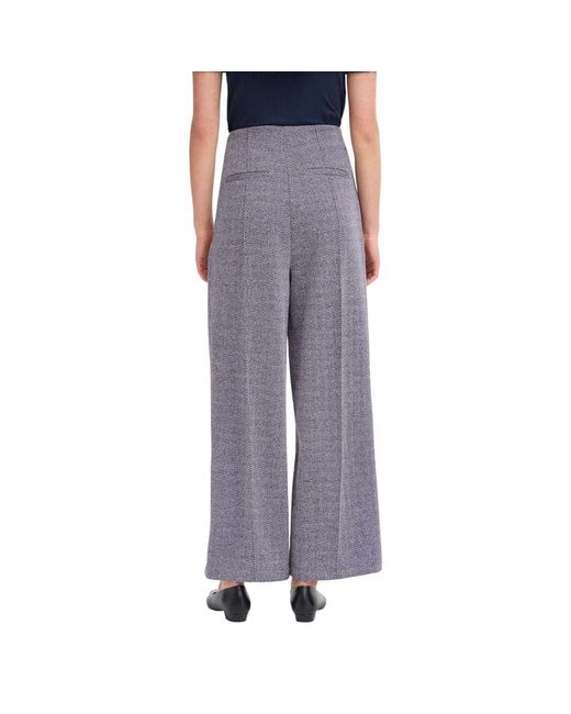 Ichi Gray Blue Polyester Casual Pants