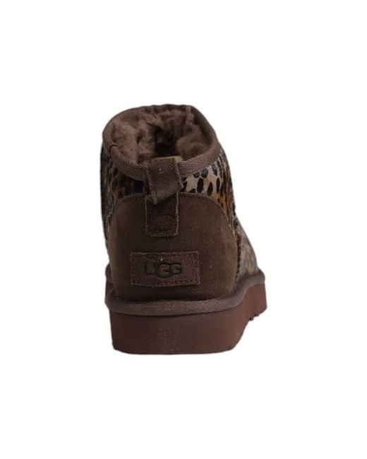 Ugg Brown Suede Leather Ankle Boots