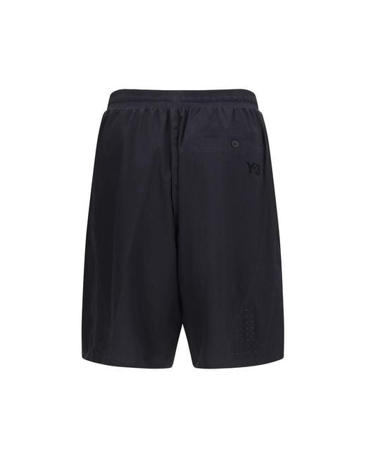 Y-3 Blue Black Polyester Bermuda Shorts - L for men