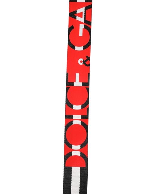 Dolce & Gabbana Black Striped Buckle Belt for men