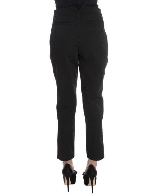 Ermanno Scervino Black Trousers Button Detail