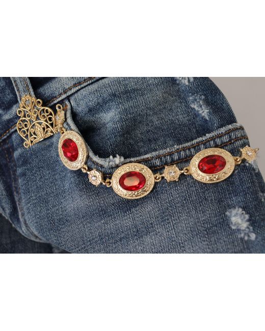 Dolce & Gabbana Blue High Waist Skinny Designer Jeans