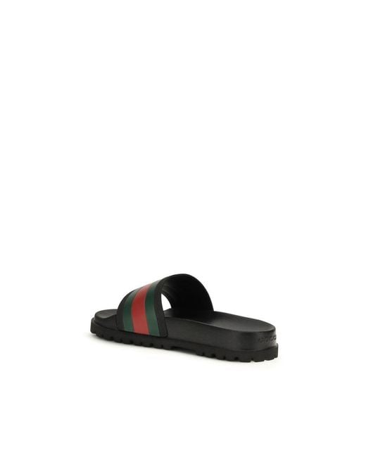 Gucci Black Rubber Slippers for men