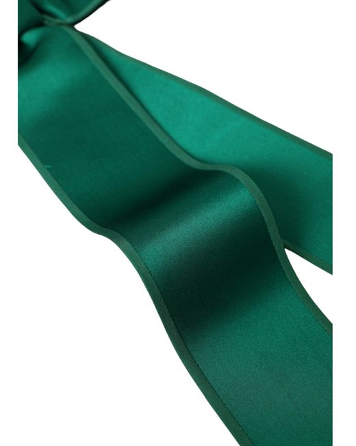 Dolce & Gabbana Green Silk Satin Waist Belt