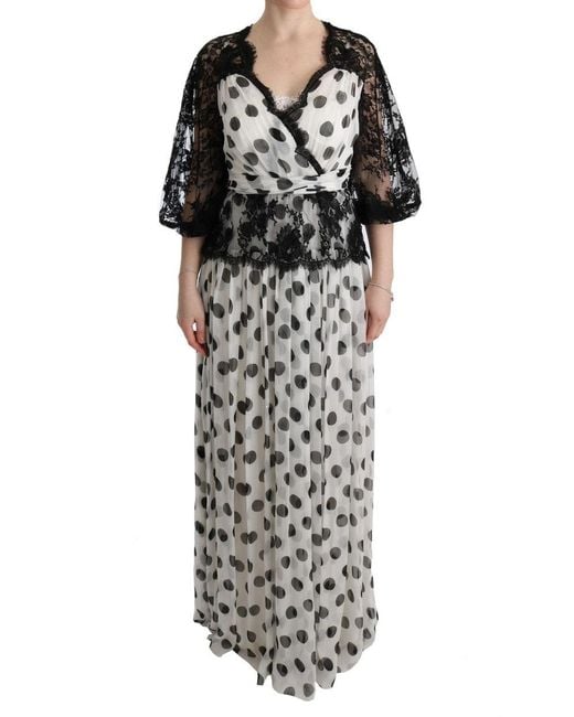 Dolce & Gabbana Black Polka Dotted Floral Dress