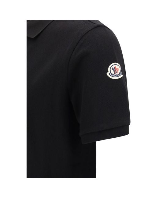 Moncler Black Cotton Polo Shirt for men