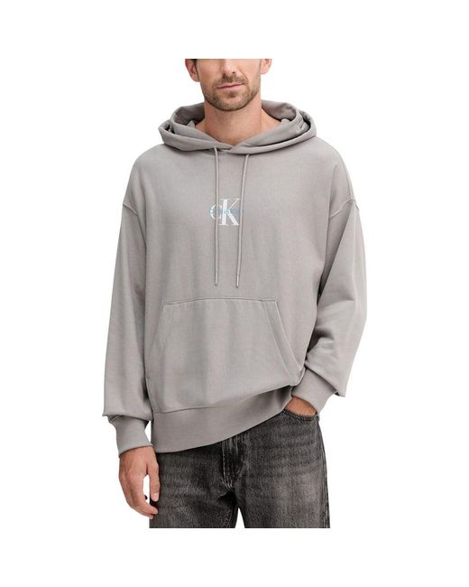 Calvin Klein Gray Cotton Hoodie for men