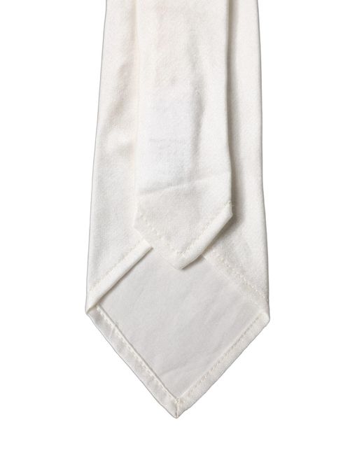 Dolce & Gabbana Gray White Solid Silk Blend Adjustable Men Tied Necktie Tie for men