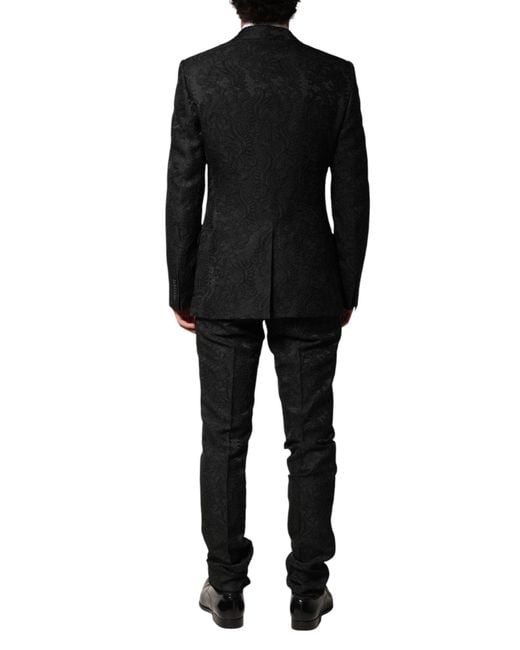 Dolce & Gabbana Black Brocade Single Breasted 2 Piece Suit 57+Pa+Pl for men
