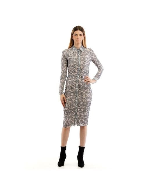 Patrizia Pepe Gray Natural Polyester Casual Dress